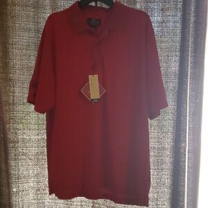 Straight Down performance men polo red L new